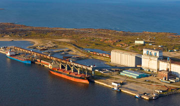 Two companies owned by Omnitrax—Hudson Bay Railway and Hudson Bay Port Co.—are hoping to ship crude oil by rail through the Port of Churchill, Canada's only Arctic deep-water seaport. PHOTO Omnitrax