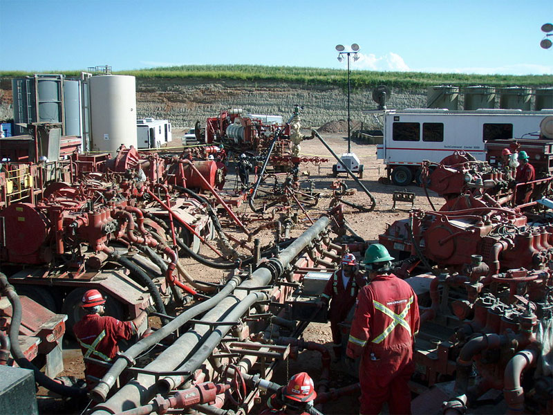 Fracking injects wells with chemical-laden water at high pressure. PHOTO: Joshua Doubek 