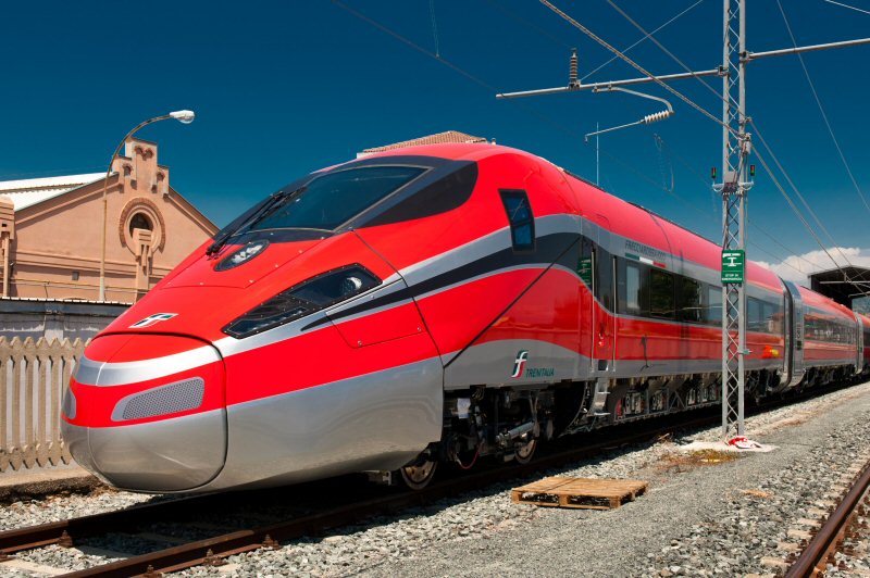 Bombardier's  Frecciarossa 1000 has a top commercial speed of up to 360 km/h, making it the fastest train in Europe