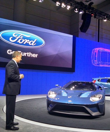 Ford president of the Americas Joe Hinrichs introduces the new GT supercar at the Canadian International AutoShow in Toronto. PHOTO Dan Ilika