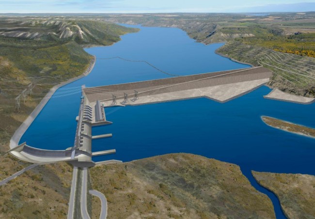 Rendering of B.C's Site C dam. The project will be located on the Peace River in northwest B.C. PHOTO: BC Hydro
