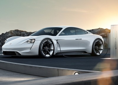 The automaker plans to use an 800-volt charger in the new vehicle, which would allow drivers to spend less time in the garage and more time on the road. PHOTO: Porche 