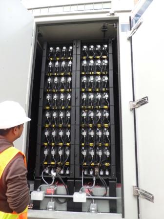 Inside Electrovaya's Battery Energy Storage System during installation its in Toronto's core. PHOTO: Electrovaya