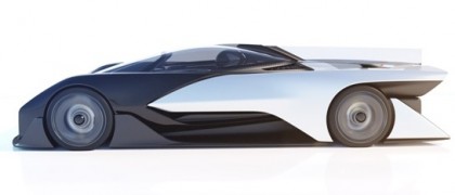 The potential Tesla competitor said it will have vehicles in production in about two years, though it did not say whether it would pursue the ambitious, concept design. PHOTO: Faraday Future