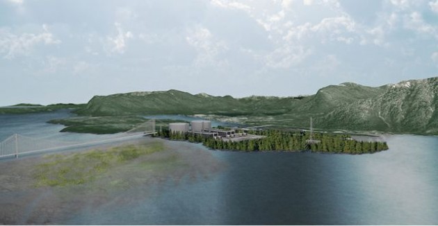 Rendering of the proposed facility on Lelu Island, B.C. PHOTO: Pacific Northwest LNG