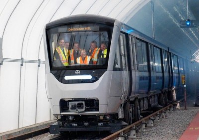 Bombardier's new Azur subway trains during early testing. PHOTO: Bombardier