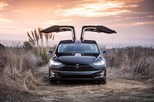 The falcon-winged Tesla Model X. 2,600 vehicles have been delivered since Sept. of last year. PHOTO: Alexis Georgeson/Tesla