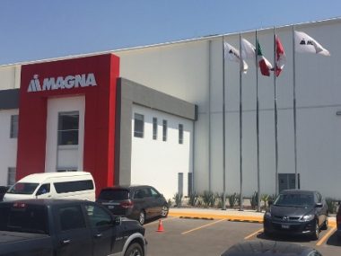 Entrance of Magna's new plant in Queretaro, Mexico, northwest of Mexico City. PHOTO: Magna