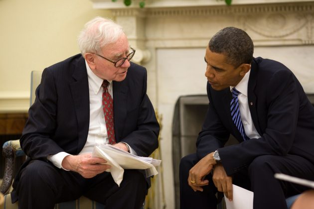President Barack Obama meets with Warren Buffet in the Oval Office, July 14, 2010. (Official White House Photo by Pete Souza) 