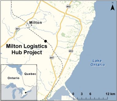 Location of the proposed CN intermodal hub outside Milton, Ont. PHOTO: CEAA